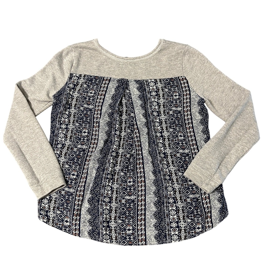 Miss Me Sweatshirt Womens Large Gray Embroidered Western Frstival Boho Top - Picture 3 of 7